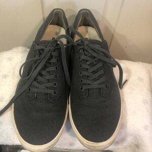 EUC SeaVees Black Linen Hermosa Plimsoll Standard Sneakers Mens Size 10